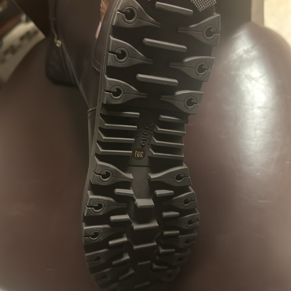 Gucci Brown Leather Monogram Boots 39 1/2 - Picture 6 of 6